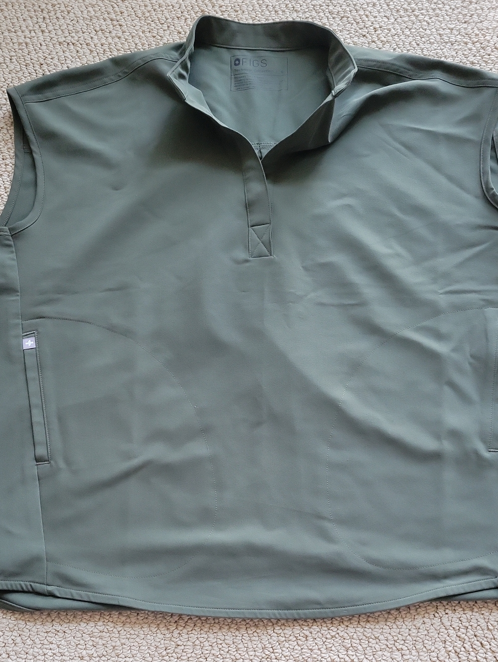 FIGS Women's Olive Green Sleeveless Rafaela Scrub Top